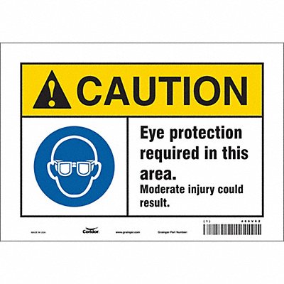 CONDOR 466V62 Safety Sign 7 inx10 in Vinyl