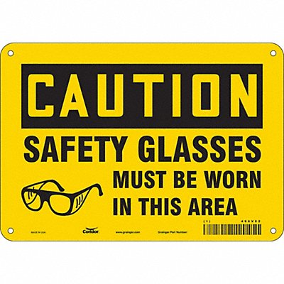 CONDOR 466V82 Safety Sign 7 in x 10 in Aluminum