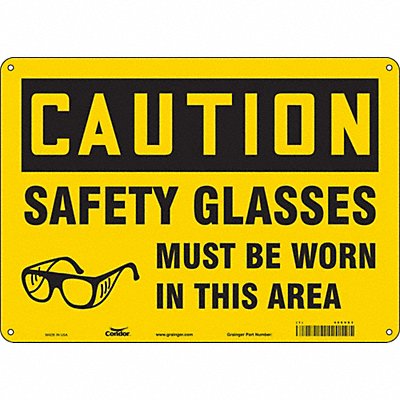 CONDOR 466V83 Safety Sign 10 inx14 in Aluminum