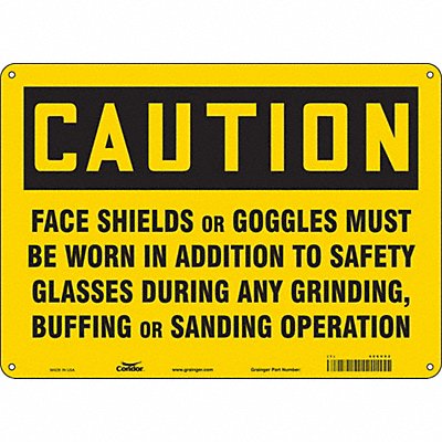 CONDOR 466V92 Safety Sign 10 in x 14 in Aluminum