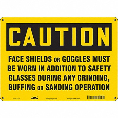 CONDOR 466V94 Safety Sign 10 inx14 in Polyethylene