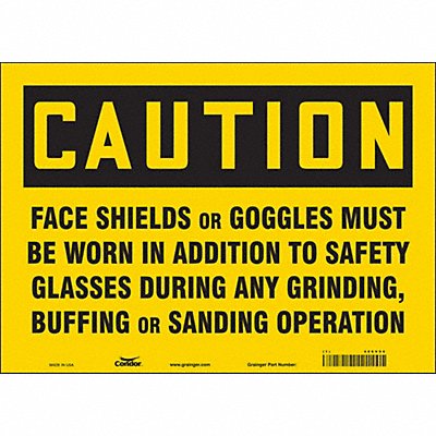 CONDOR 466V96 Safety Sign 10 inx14 in Vinyl