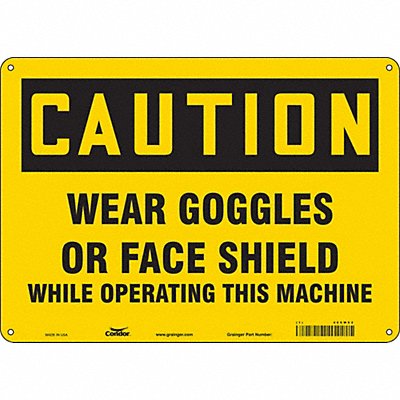 CONDOR 466W62 Safety Sign 10 in x 14 in Aluminum
