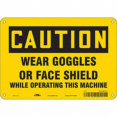 CONDOR 466W63 Safety Sign 7 in x 10 in Polyethylene