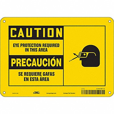 CONDOR 466W73 K0345 Safety Sign 7 in x 10 in Aluminum