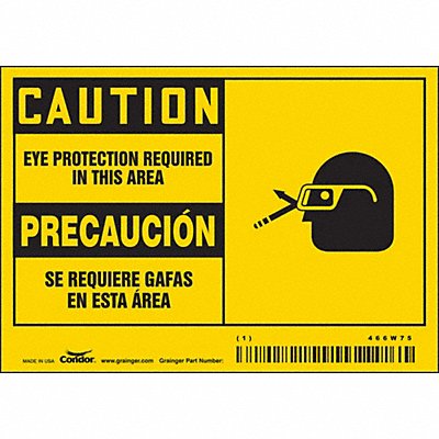 CONDOR 466W75 K0345 Safety Sign 3.5in x 5in Vinyl PK5