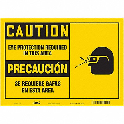 CONDOR 466W79 K0345 Safety Sign 10 inx14 in Vinyl