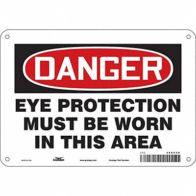 CONDOR 466X30 Safety Sign 7 in x 10 in Aluminum