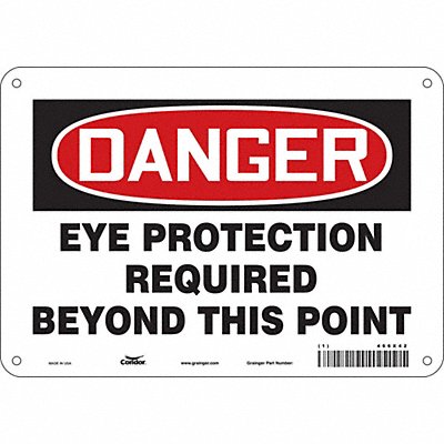 CONDOR 466X42 Safety Sign 7 in x 10 in Aluminum