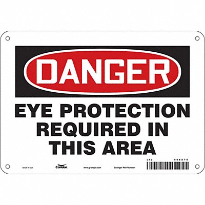 CONDOR 466X75 Safety Sign 7 in x 10 in Polyethylene