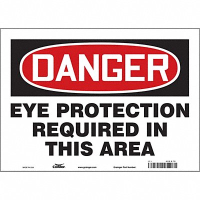 CONDOR 466X78 Safety Sign 10 in x 14 in Vinyl