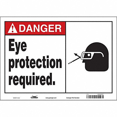CONDOR 466X87 Safety Sign 10 in x 14 in Vinyl