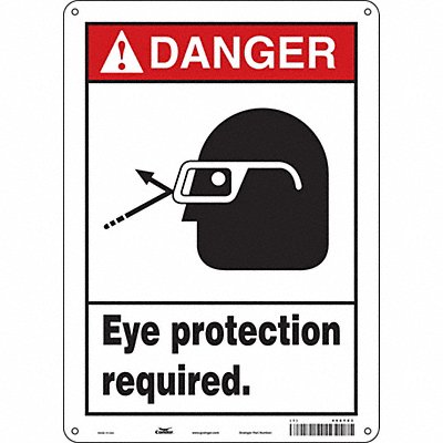 CONDOR 466Y03 Safety Sign 14 in x 10 in Polyethylene