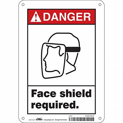 CONDOR 466Y08 Safety Sign 10 in x 7 in Aluminum