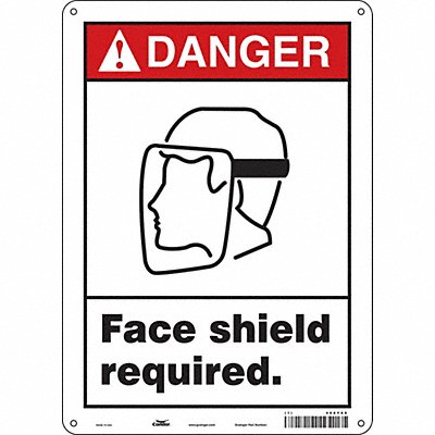 CONDOR 466Y09 Safety Sign 14 inx10 in Aluminum