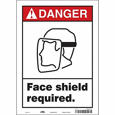 CONDOR 466Y15 Safety Sign 14 in x 10 in Vinyl