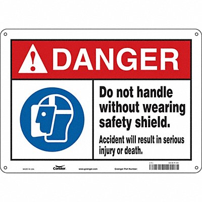 CONDOR 466Y30 Safety Sign 10 in x 14 in Aluminum