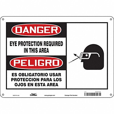 CONDOR 466Y42 Safety Sign 10 in x 14 in Aluminum