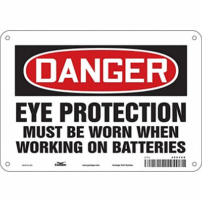 CONDOR 466Y68 Safety Sign 7 in x 10 in Polyethylene