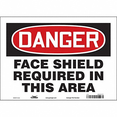 CONDOR 466Y77 Safety Sign 10 inx14 in Vinyl