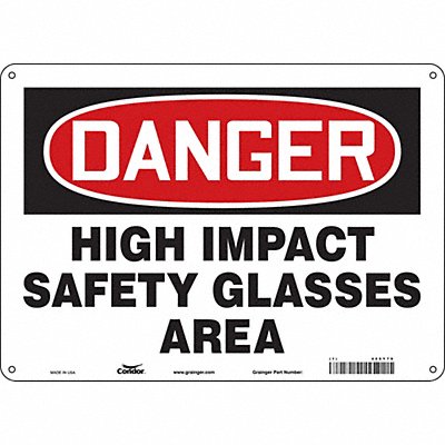 CONDOR 466Y79 Safety Sign 10 in x 14 in Aluminum