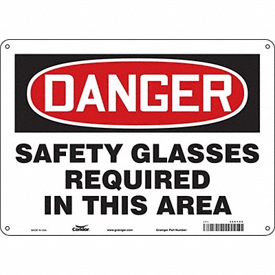 CONDOR 466Y85 Safety Sign 10 inx14 in Aluminum