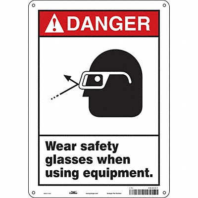 CONDOR 466Z01 Safety Sign 14 in x 10 in Aluminum