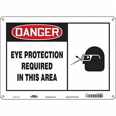CONDOR 466Z09 Safety Sign 10 in x 14 in Polyethylene