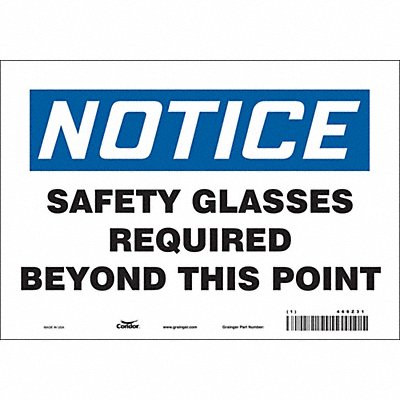 CONDOR 466Z31 J7003 Safety Sign 7 inx10 in Vinyl