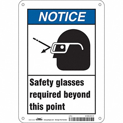 CONDOR 466Z33 Safety Sign 10 inx7 in Aluminum
