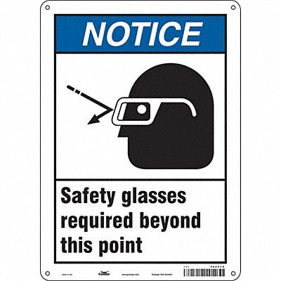CONDOR 466Z38 Safety Sign 14 in x 10 in Polyethylene