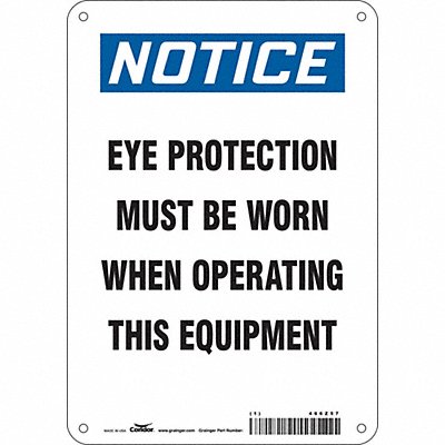 CONDOR 466Z57 Safety Sign 10 in x 7 in Aluminum