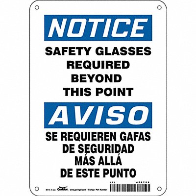 CONDOR 466Z66 Safety Sign 10 inx7 in Polyethylene