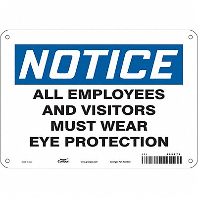 CONDOR 466Z70 Safety Sign 7 in x 10 in Aluminum