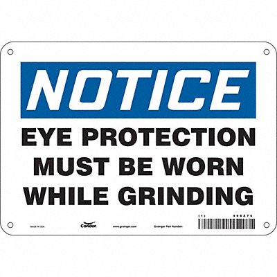 CONDOR 466Z76 Safety Sign 7 in x 10 in Aluminum