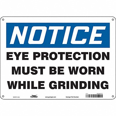 CONDOR 466Z77 Safety Sign 10 inx14 in Aluminum