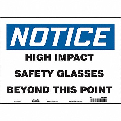 CONDOR 466Z93 Safety Sign 10 in x 14 in Vinyl