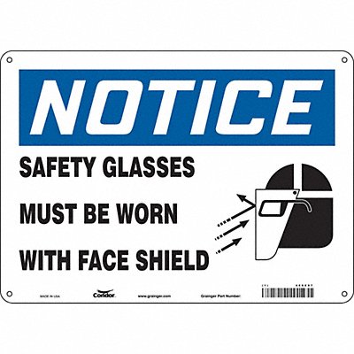 CONDOR 466Z97 Safety Sign 10 inx14 in Polyethylene