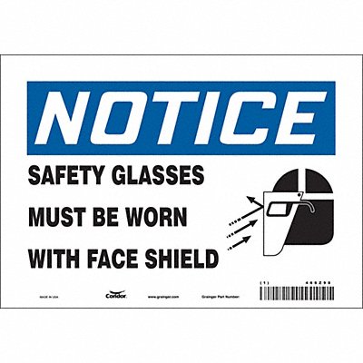 CONDOR 466Z98 Safety Sign 7 in x 10 in Vinyl