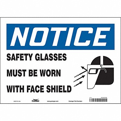 CONDOR 466Z99 Safety Sign 10 inx14 in Vinyl
