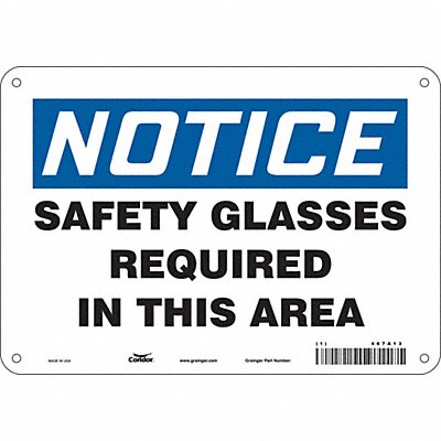 CONDOR 467A13 Safety Sign 7 in x 10 in Aluminum