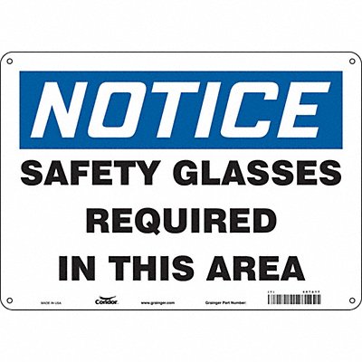 CONDOR 467A17 Safety Sign 10 inx14 in Polyethylene