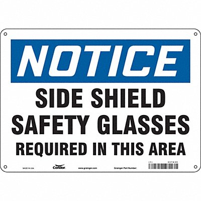 CONDOR 467A29 Safety Sign 10 in x 14 in Aluminum