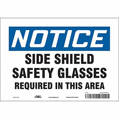 CONDOR 467A33 Safety Sign 7 in x 10 in Vinyl