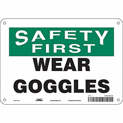 CONDOR 467A48 J7029 Safety Sign 7 in x 10 in Aluminum