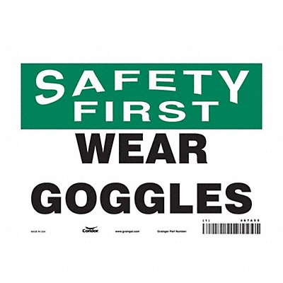 CONDOR 467A55 J7029 Safety Sign 7 inx10 in Vinyl
