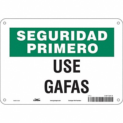 CONDOR 467A63 Safety Sign 7 in x 10 in Aluminum