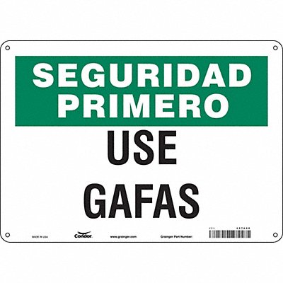 CONDOR 467A66 Safety Sign 10 in x 14 in Polyethylene