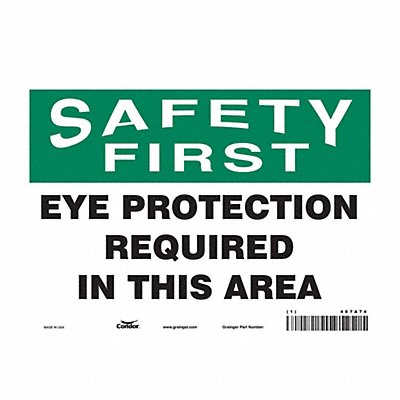 CONDOR 467A74 Safety Sign 7 inx10 in Vinyl