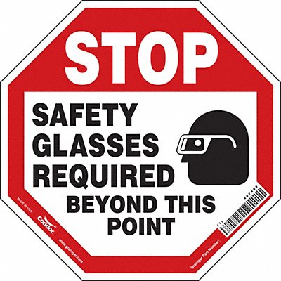 CONDOR 467A89 Safety Sign 18 inx18 in Vinyl